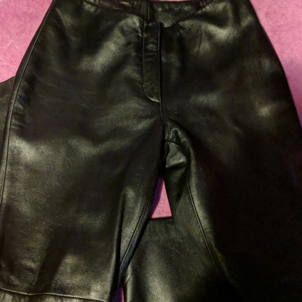 Bebe Women's Black Soft Leather Pants Size 2